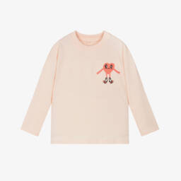 بلوزة بأكمام طويلة لون زهري فاتح للبنات