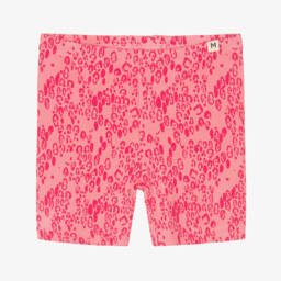 Girls Pink Modal Leopard Print Shorts