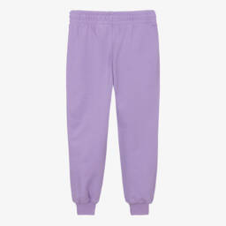Mini Rodini-Girls Purple Cotton Joggers with Cat Motif | Childrensalon