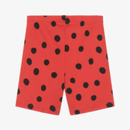 Mini Rodini-Girls Red Dots Organic Cotton Shorts | Childrensalon