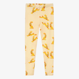 Girls Yellow Rabbit Print Leggings