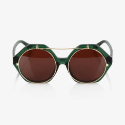 Mini Rodini-Green Flip-Up Tinted Sunglasses | Childrensalon