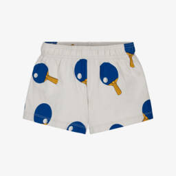 Grey Cotton Table Tennis Print Shorts