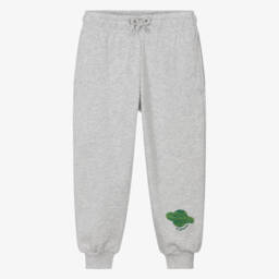 Grey Marl Organic Cotton Joggers with Planet Logo Patch 