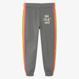 Grey Organic Cotton Rainbow Stripe Milky Way Joggers