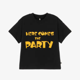 Here Comes the Party Organic Cotton T-Shirt in Black