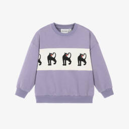 Purple Organic Cotton Sweatshirt with Panther Print