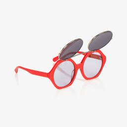 Mini Rodini-نظارات شمسية فليب اب لون أحمر | Childrensalon
