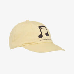 Mini Rodini-Yellow Music Note Organic Cotton Cap | Childrensalon