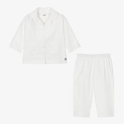 Minutus-Baby Boys Ivory & Blue Star Pyjamas | Childrensalon