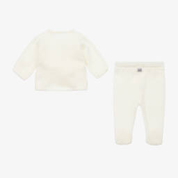 Minutus-أفرول بيبي غرو أكريليك محبوك لون عاجي- قطعتان | Childrensalon