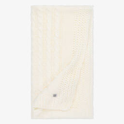 Minutus-Ivory Knitted Baby Blanket (98cm) | Childrensalon
