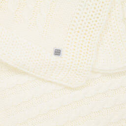 Minutus-Ivory Knitted Baby Blanket (98cm) | Childrensalon