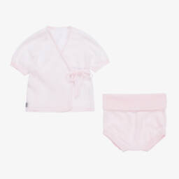 Minutus-طقم شورت قطن لون زهري فاتح للبنات الرضع | Childrensalon