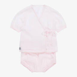 Minutus-طقم شورت قطن لون زهري فاتح للبنات الرضع | Childrensalon