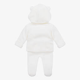 Minutus-White Hooded Pram Coat & Trouser Set | Childrensalon