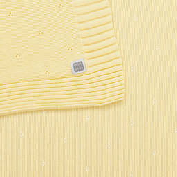 Minutus-بطانية قطن محبوك لون أصفر للأطفال (94 سم) | Childrensalon