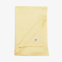 Minutus-بطانية قطن محبوك لون أصفر للأطفال (94 سم) | Childrensalon