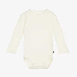Minymo-Ivory Bamboo Long-Sleeved Bodyvest | Childrensalon
