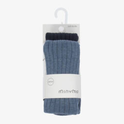Minymo-Two Tone Blue Tights (2 Pack) | Childrensalon
