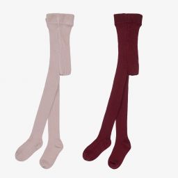 Minymo-Two Tone Pink Tights (2 Pack) | Childrensalon