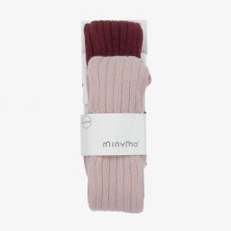 Minymo-Two Tone Pink Tights (2 Pack) | Childrensalon
