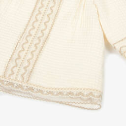 Miranda-Baby Girls Ivory Waffle Cotton Dress Set | Childrensalon
