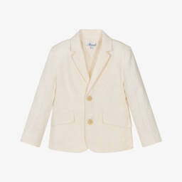 Miranda-Boys Ivory Linen & Cotton Blazer | Childrensalon