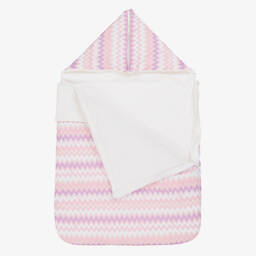 Missoni-Baby Girls Pink Cotton Zigzag Nest (77cm) | Childrensalon