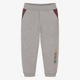 Boys Grey Marl Joggers with Zigzag Letters