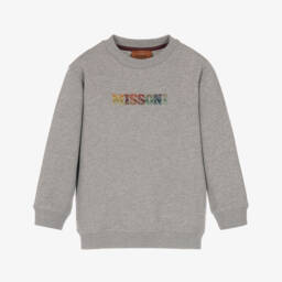 Boys Grey Marl Sweatshirt in Organic Cotton