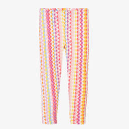 Missoni-Girls Pink Zigzag Cotton Leggings | Childrensalon