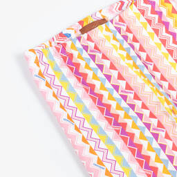 Missoni-Girls Pink Zigzag Cotton Leggings | Childrensalon