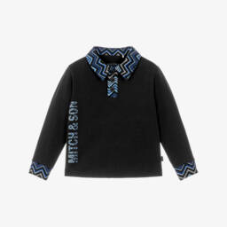 Boys Black & Blue Zigzag Shirt
