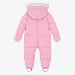 Mitty James-Baby Girls Pink Puffer Snowsuit | Childrensalon