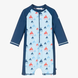 Boys Blue Boat Sun Suit (UPF50+)