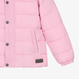 Mitty James-Girls Pink Showerproof Puffer Coat | Childrensalon