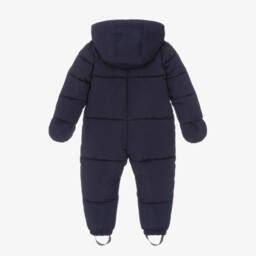 Mitty James-Navy Blue Puffer Baby Snowsuit | Childrensalon
