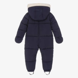 Mitty James-Navy Blue Puffer Baby Snowsuit | Childrensalon