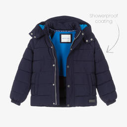 Mitty James-Navy Blue Showerproof Puffer Coat | Childrensalon