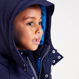 Mitty James-Navy Blue Showerproof Puffer Coat | Childrensalon