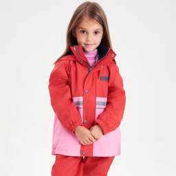 Mitty James-Red & Pink Waterproof Raincoat & Salopettes | Childrensalon