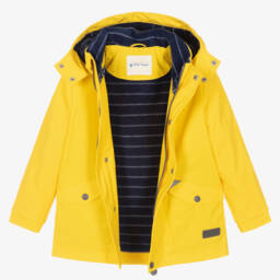 Mitty James-Yellow Hooded Waterproof Raincoat | Childrensalon