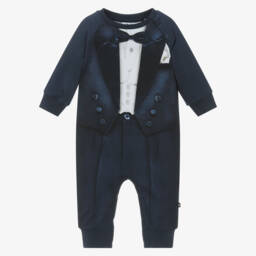 Molo-Ромпер смокинг синий из органического хлопка для малышей | Childrensalon