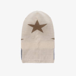Molo-Beige Knitted Star Balaclava | Childrensalon