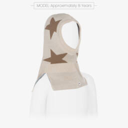 Molo-Beige Knitted Star Balaclava | Childrensalon