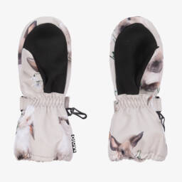 Molo-Beige Rabbit Thermal Mittens | Childrensalon