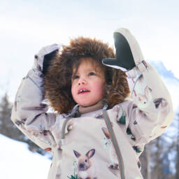 Molo-Beige Rabbit Thermal Mittens | Childrensalon