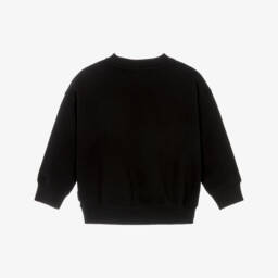 Molo-Black Cotton Smiling Face Sweatshirt | Childrensalon