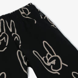 Molo-Black Organic Cotton Positive Hands Joggers | Childrensalon